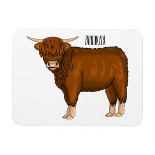 Ímã Ilustração de desenho animado de vaca em terras al