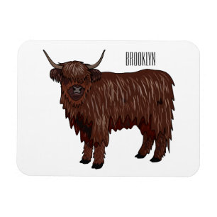 Ímã Ilustração de desenho animado de vaca em terras al