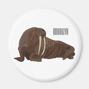 Imã Ilustração de desenho animado de Walrus
