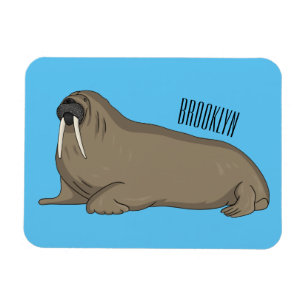 Ímã Ilustração de desenho animado de Walrus