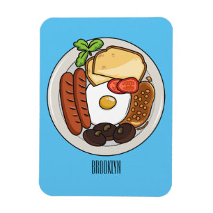 Ímã Ilustração de desenho animado do café da manhã em