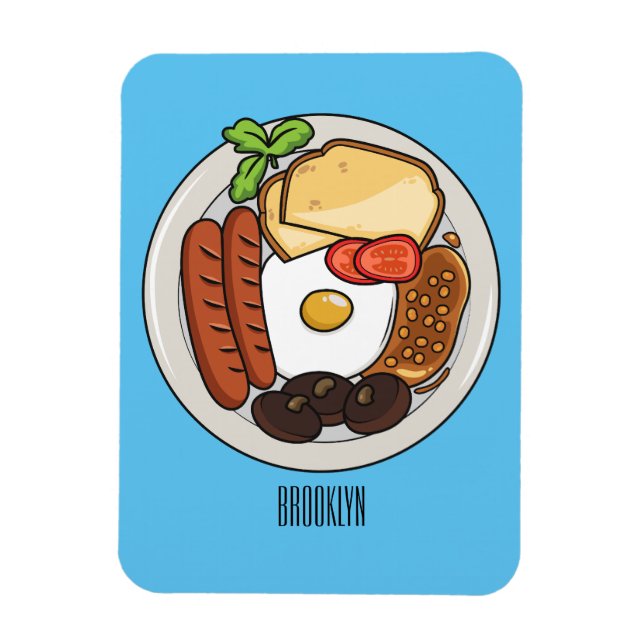 Ímã Ilustração de desenho animado do café da manhã em  (Vertical)