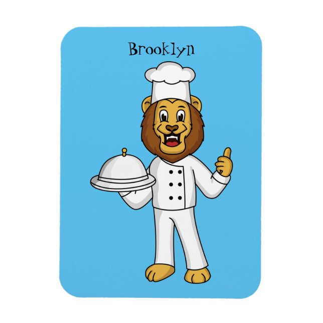 Ímã Ilustração de desenho animado do chef de leão (Vertical)