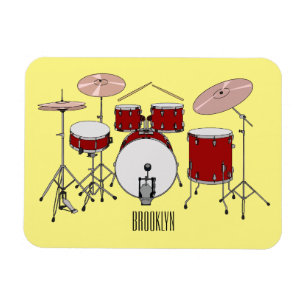 Ímã Ilustração de desenho animado do kit de tambor