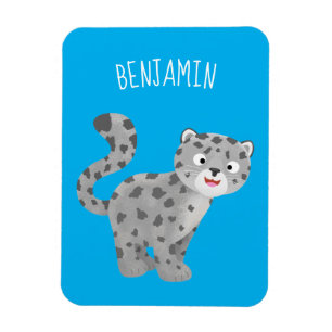 Ímã Ilustração de desenho animado do leopardo da nev