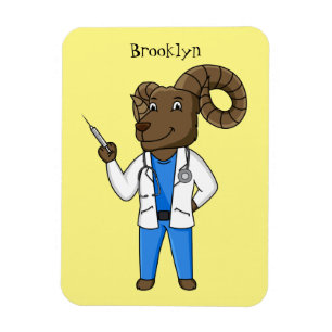 Ímã Ilustração de desenho animado do médico de ovel