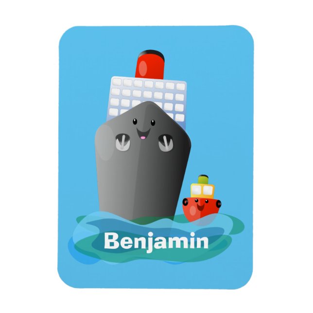 Ímã Ilustração de desenho animado do navio de linha do (Vertical)