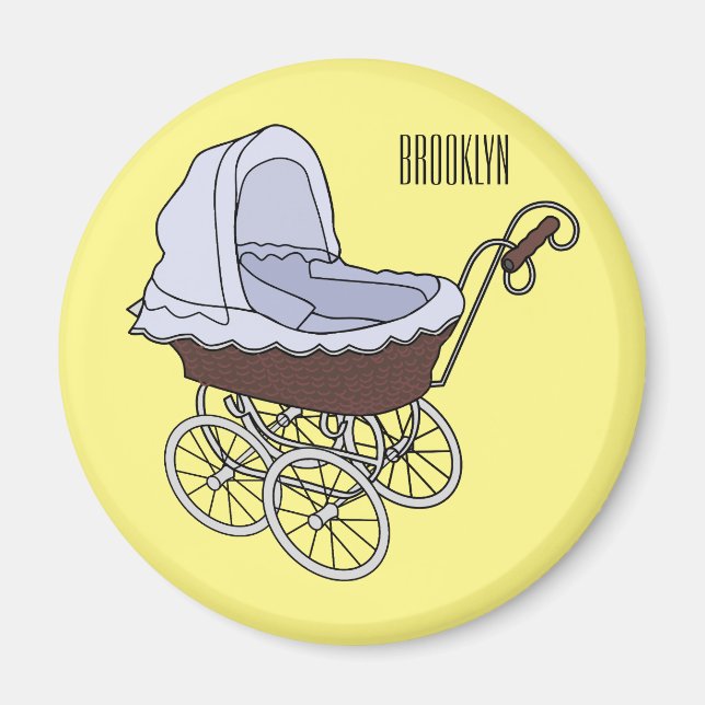 Imã Ilustração de desenho animado do stroller (Frente)