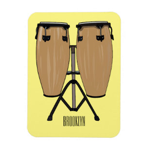 Ímã Ilustração de desenho animado do tambor de bongo
