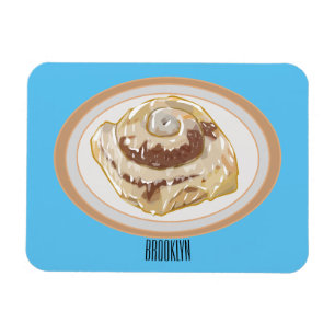 Ímã Ilustração de desenho animado em rolo de canela