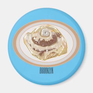 Imã Ilustração de desenho animado em rolo de canela