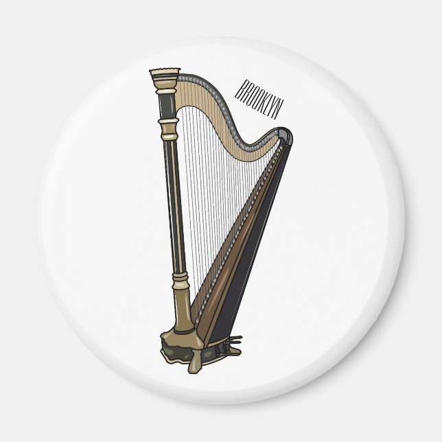 Imã Ilustração de desenho animado Harp (Frente)