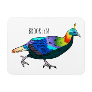 Ímã Ilustração de desenho animado monal de aves do Him