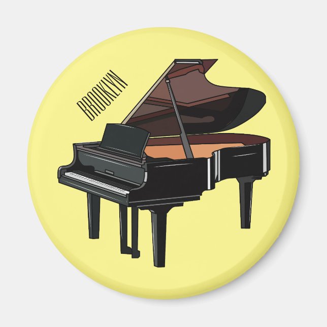 Imã Ilustração de desenho animado Piano (Frente)