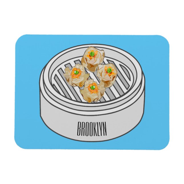 Ímã Ilustração de desenho animado Shumai dim sum (Horizontal)