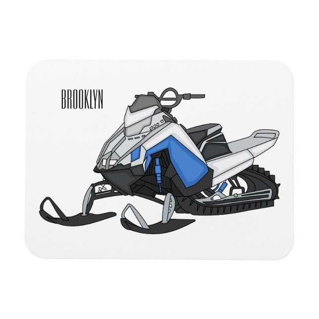 Ímã Ilustração de desenho animado Snowmobile (Horizontal)