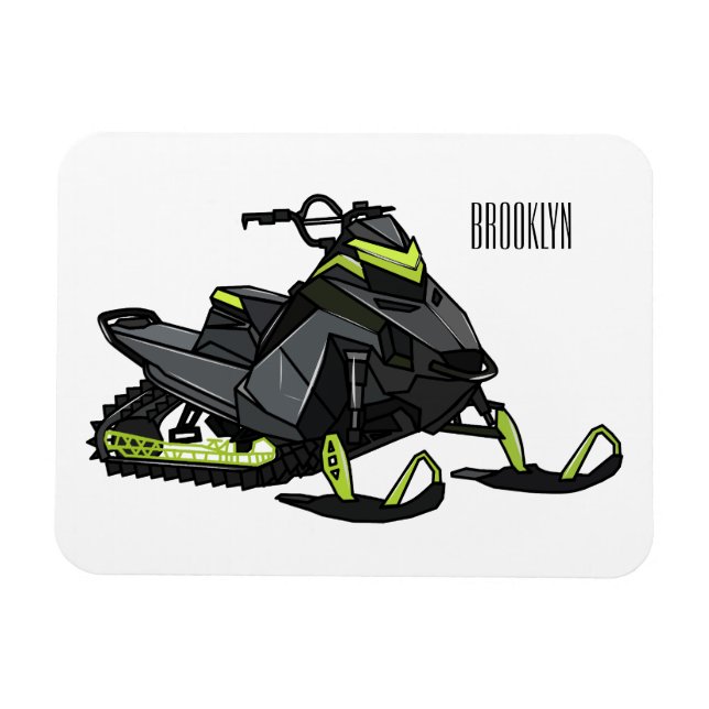 Ímã Ilustração de desenho animado Snowmobile (Horizontal)
