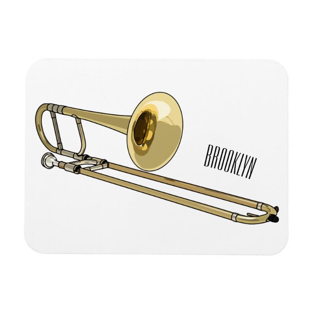 Ímã Ilustração de desenho animado Trombone (Horizontal)
