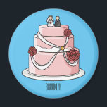 Imã Ilustração de desenho de bolo de casamento<br><div class="desc">Ilustração de desenho de bolo de casamento</div>