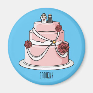 Imã Ilustração de desenho de bolo de casamento