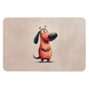 Ímã Ilustração de desenho de cachorro de desenho anima