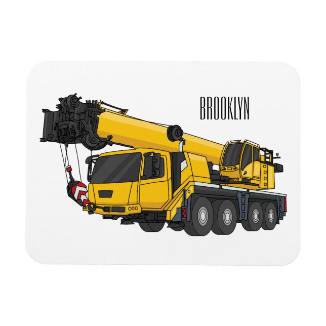 Ímã Ilustração de desenho de caminhão de guindaste (Horizontal)