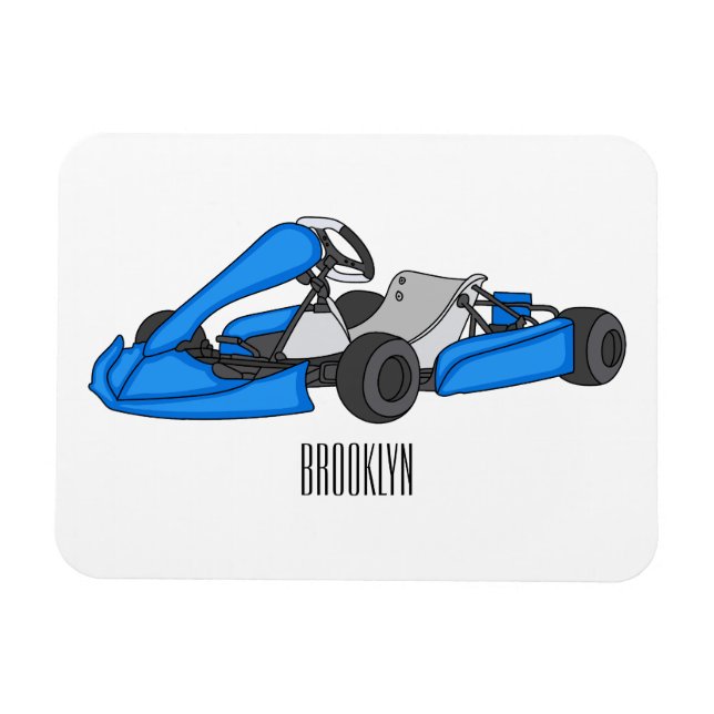 Ímã Ilustração de desenho de corrida de Kart (Horizontal)