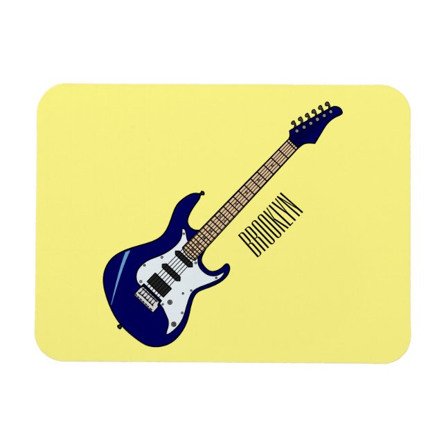 Ímã Ilustração de desenho de guitarra elétrica (Horizontal)