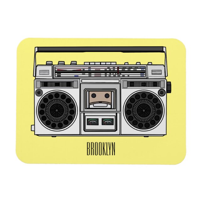 Ímã Ilustração de desenho de rádio (Horizontal)