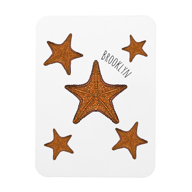 Ímã Ilustração de desenho de Starfish (Vertical)