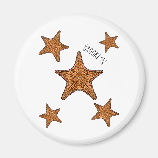 Imã Ilustração de desenho de Starfish (Frente)