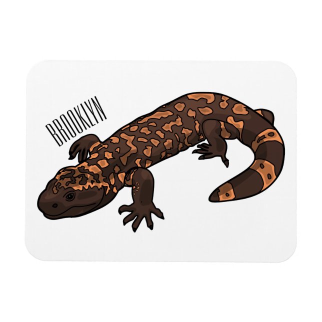 Ímã Ilustração de desenho do monstro de Gila (Horizontal)