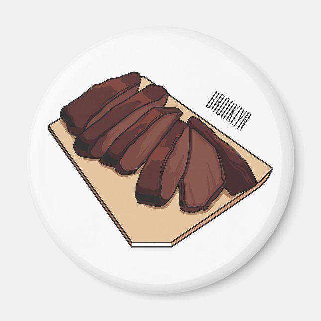 Imã Ilustração de desenho do peito de carne (Frente)