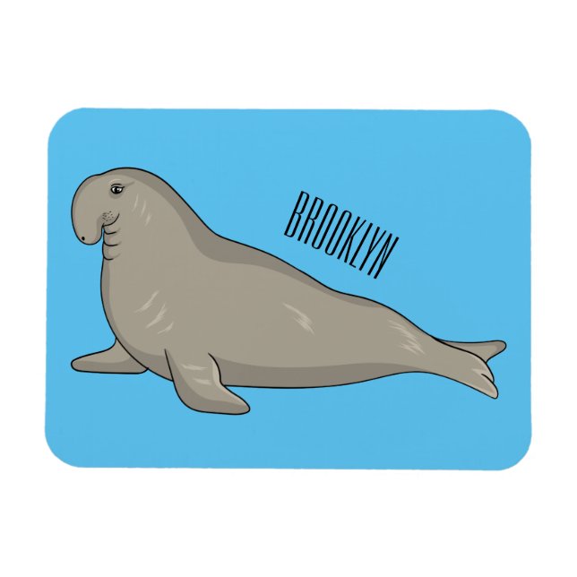 Ímã Ilustração de desenho do selo elefante (Horizontal)