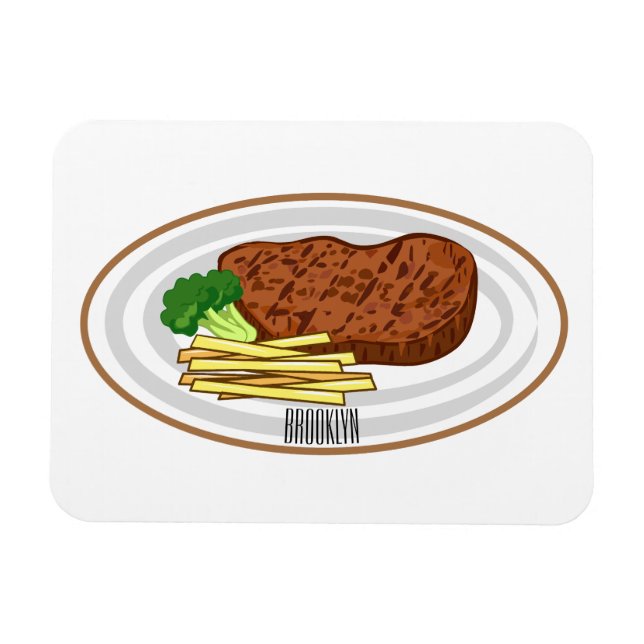 Ímã Ilustração de desenho em bife (Horizontal)