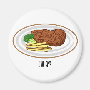 Imã Ilustração de desenho em bife