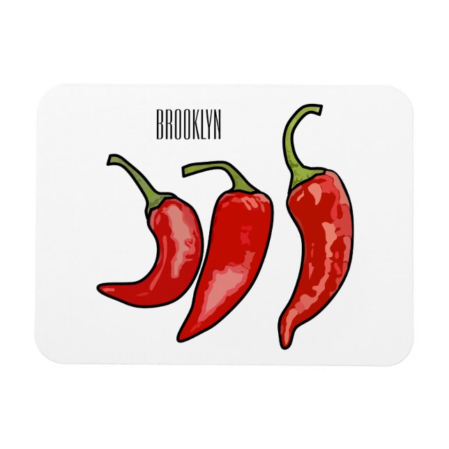 Ímã Ilustração de desenho em chili (Horizontal)