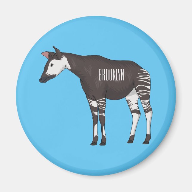 Imã Ilustração de desenho em Okapi (Frente)