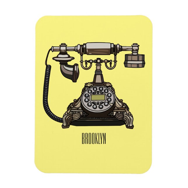 Ímã Ilustração de desenho telefônico (Vertical)