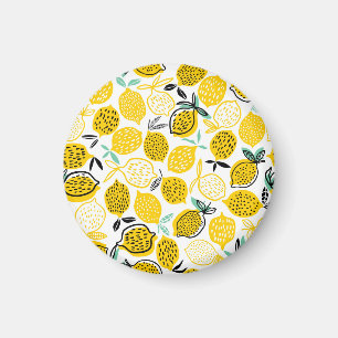 Imã Ilustração de Design de Lemon Summer Vintage