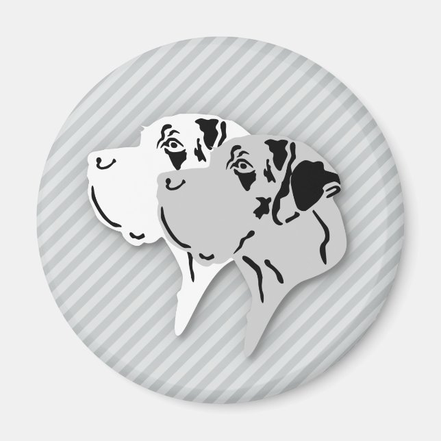 Imã Ilustração de Dogue Alemão (Frente)