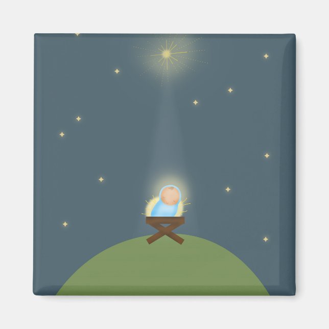 Imã Ilustração de dom com a criatividade do bebê Jesus (Frente)