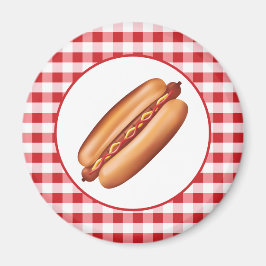 Imã Ilustração de Fast Food de Cachorro Quente em Xadr