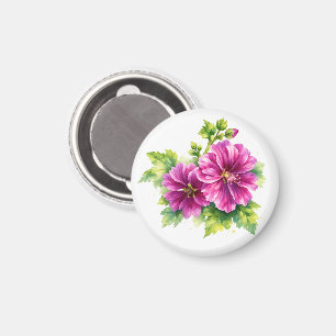 Imã Ilustração de Flor Aquarela Roxa