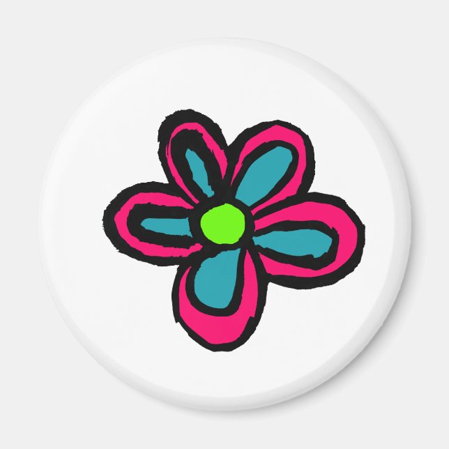 Imã Ilustração de flores (Frente)