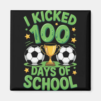 Imã Ilustração de Futebol de 100 Dias de Escola