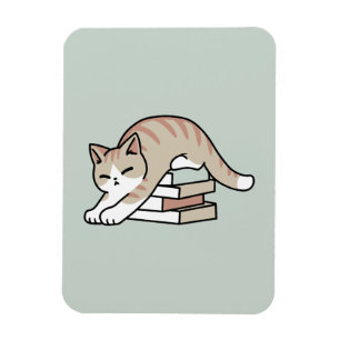 Ímã Ilustração de Gato do Livro ao Longo - Enrolada e 
