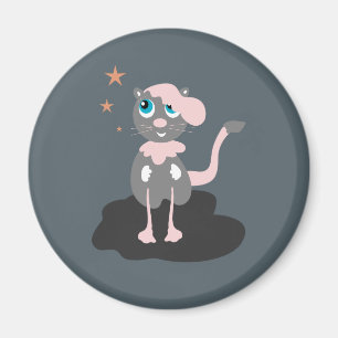 Imã Ilustração de Gato Infantil Fofa de Kitty de Desen
