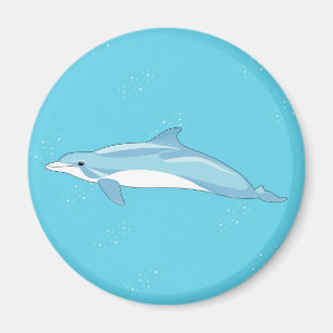 Imã Ilustração de Golfinho Azul Design Oceano