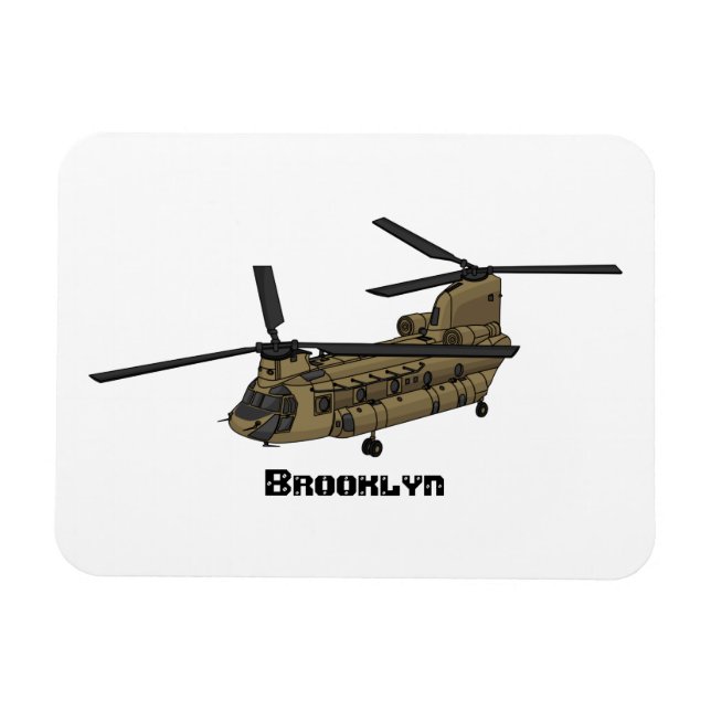 Ímã Ilustração de helicóptero militar Chinook (Horizontal)